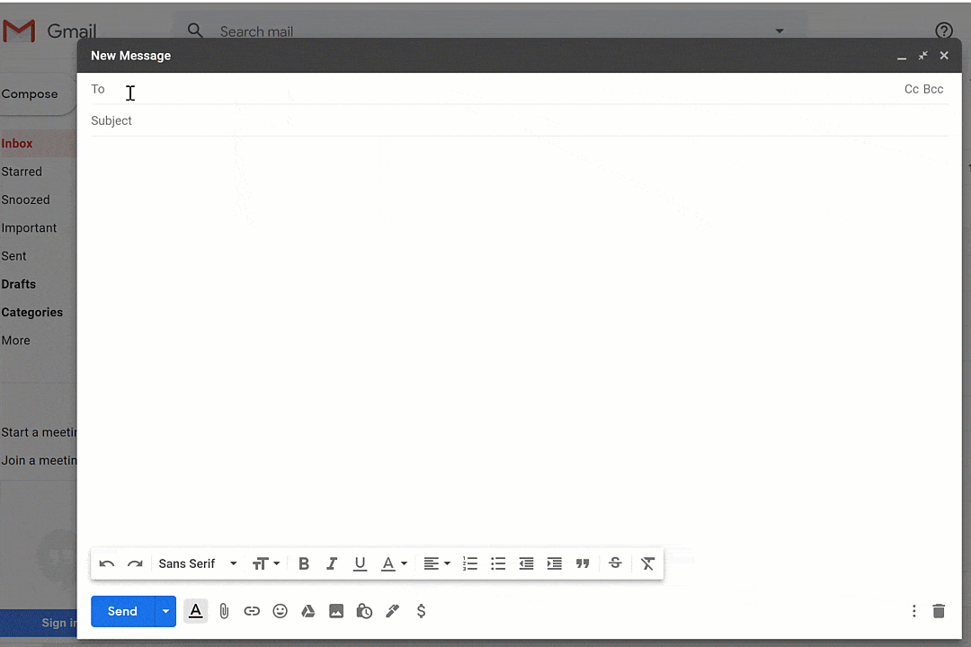 Cognisend Interface